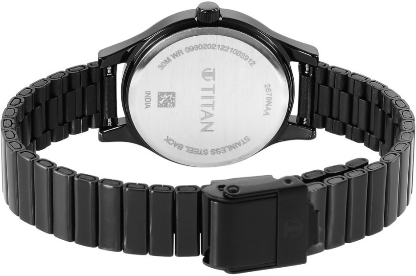 Titan watch stainless hot sale steel back