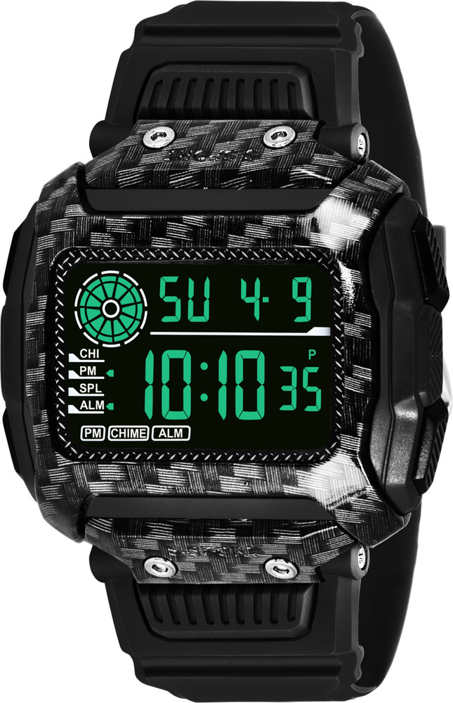 Plain black digital watch shop