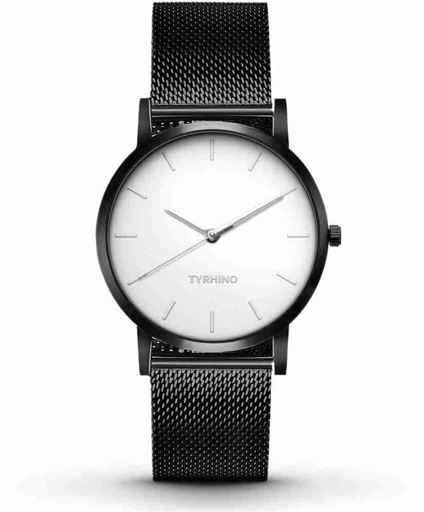 Tyrhino leather black cheap watch