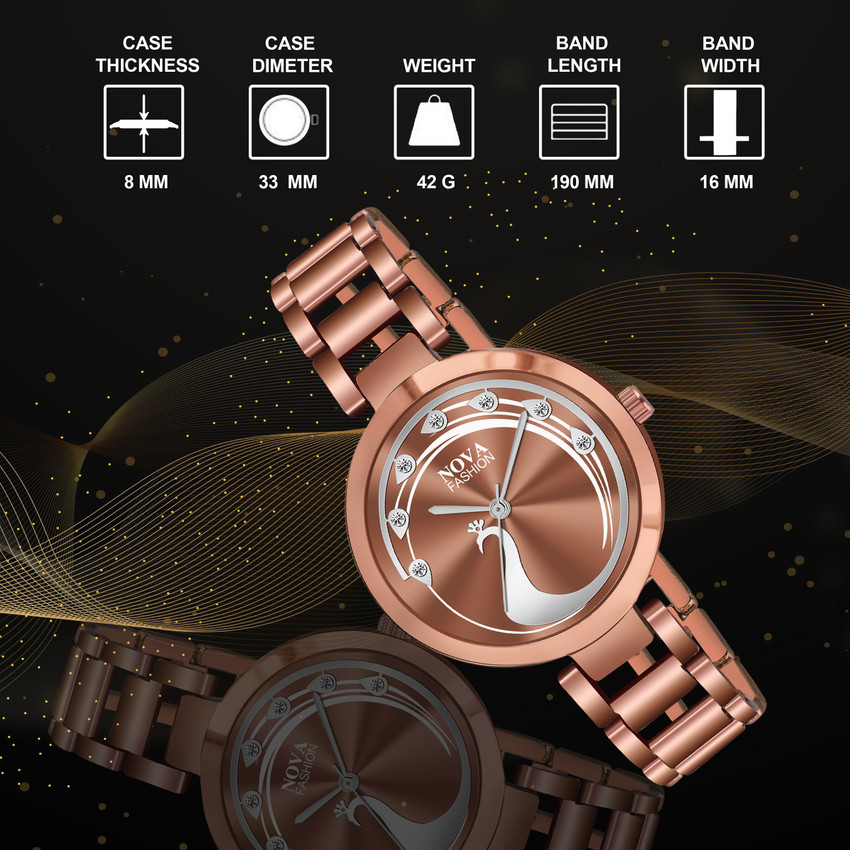 NOVA Women s Brown Chain watch Analog Watch For Girls Buy NOVA