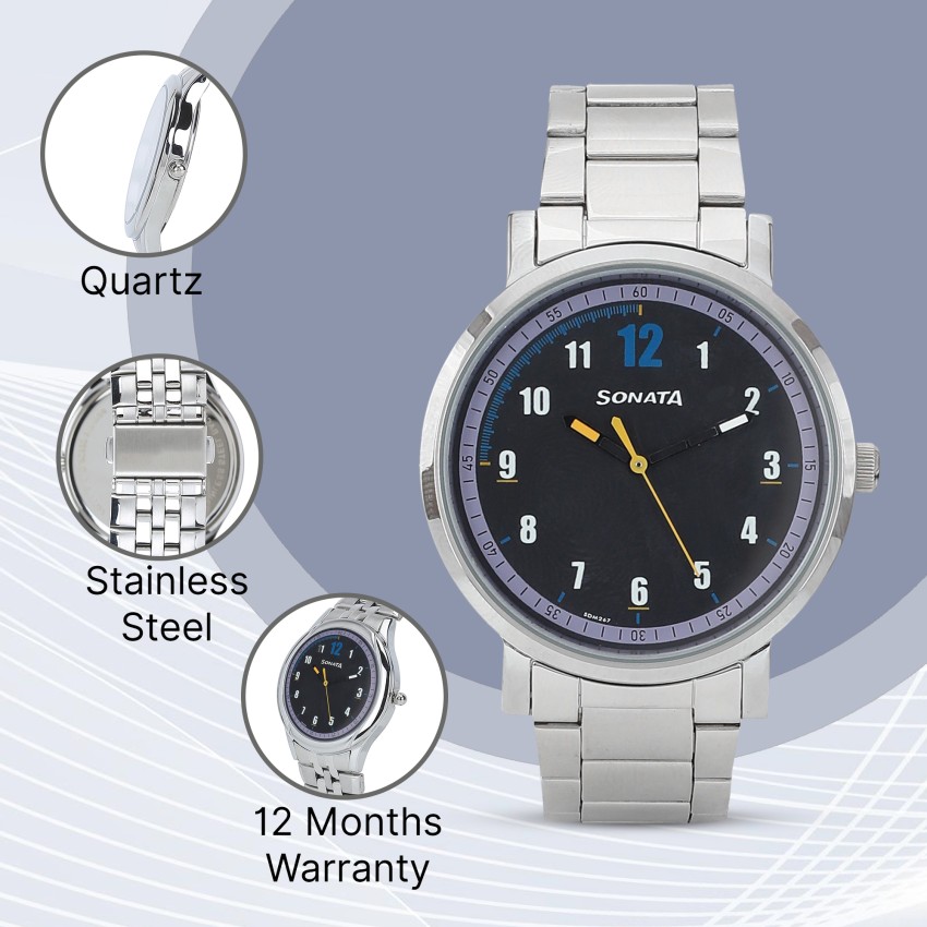 Sonata stainless hot sale steel watches