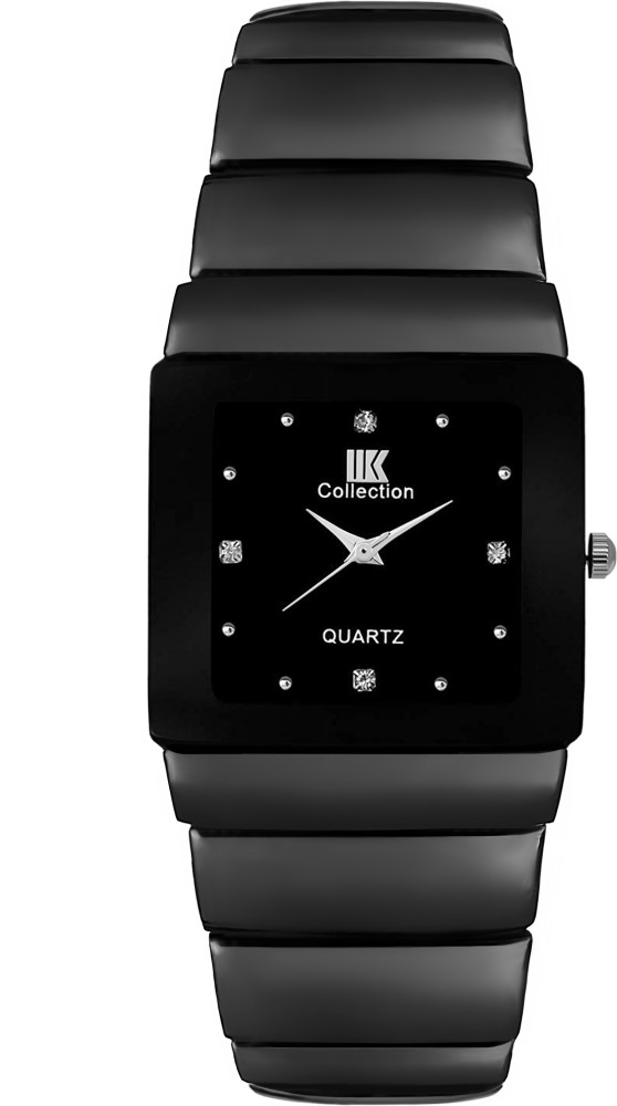 Iik black steel analog watch hotsell