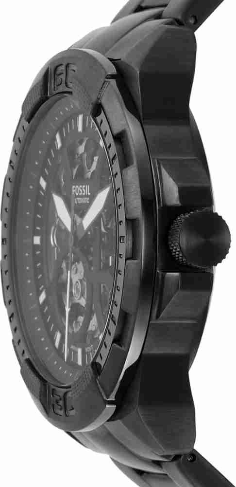 Fossil men's black on sale stainless steel watch