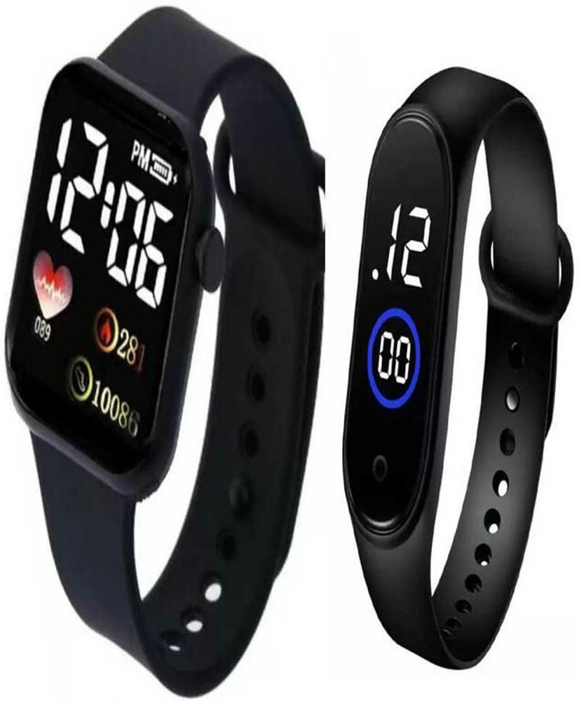 GreekWatch Digital Watch For Boys Girls Buy GreekWatch Digital Watch For Boys Girls GW1401 New Tranding Black Square Black Unique Band 2 Of Combo Online at