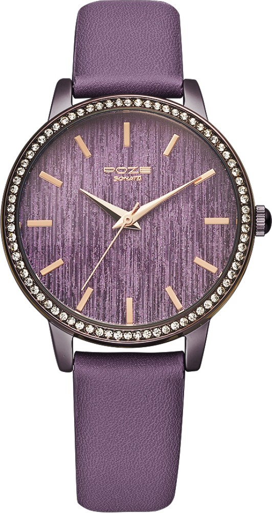 SONATA Poze Purple Dial Purple Strap Analog Watch For Women