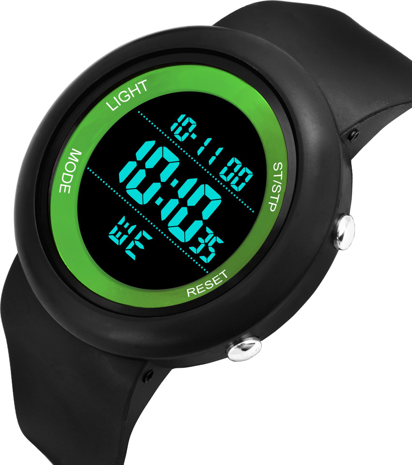 HALA 6 Months Warranty Wrist Watch Sport Watch Black strap Water Resist 1260 Green Digital Watch For Boys Girls