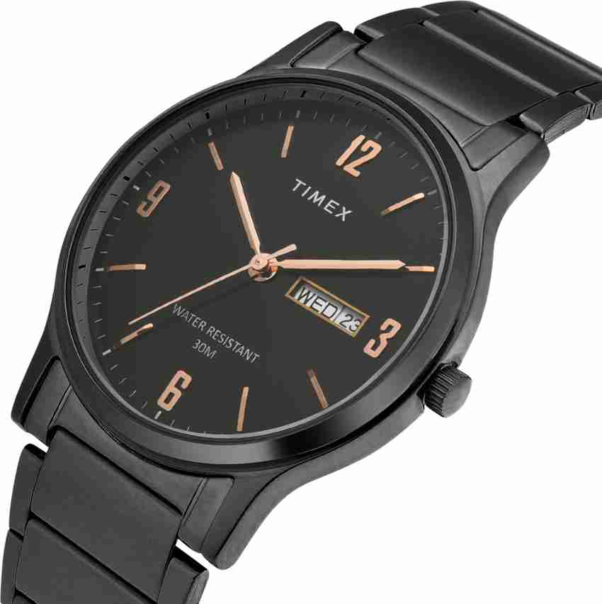 Timex analog black 2025 dial men's watch