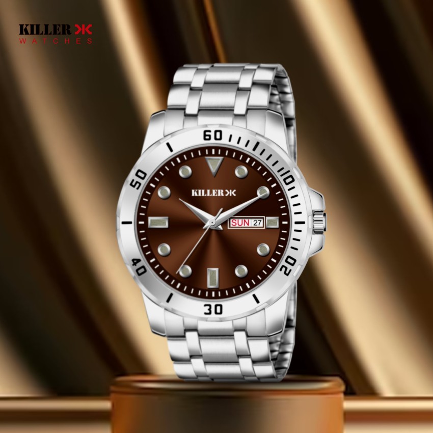 KILLER KILLER 9101 BROWN Working Day and Date Analog Watch For