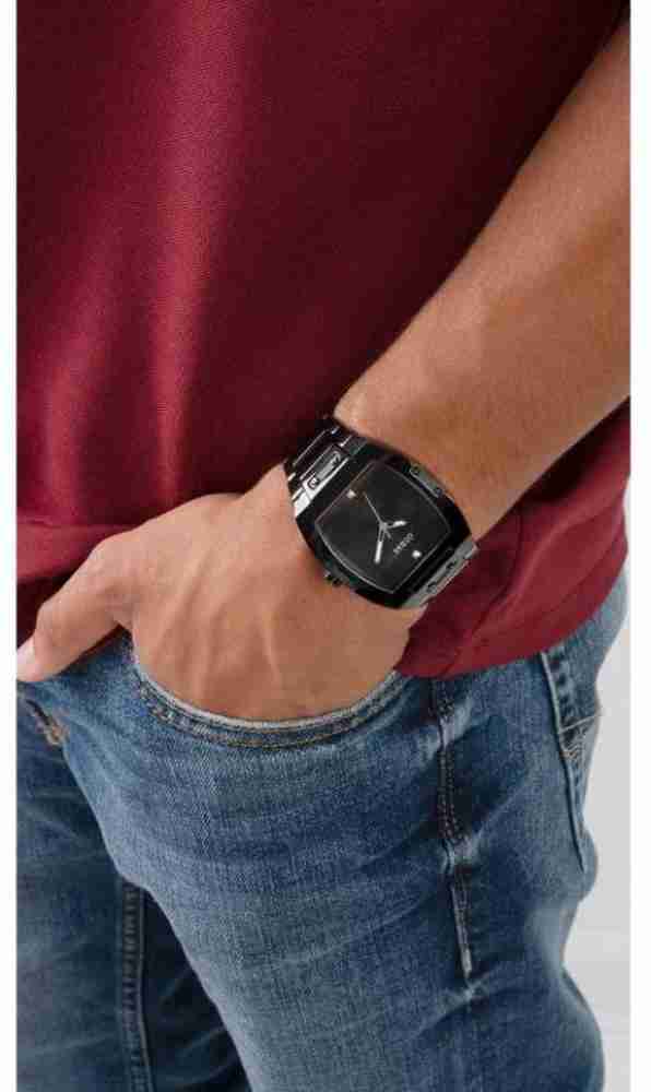 Guess Logo Mens Apple Watch Strap In Black