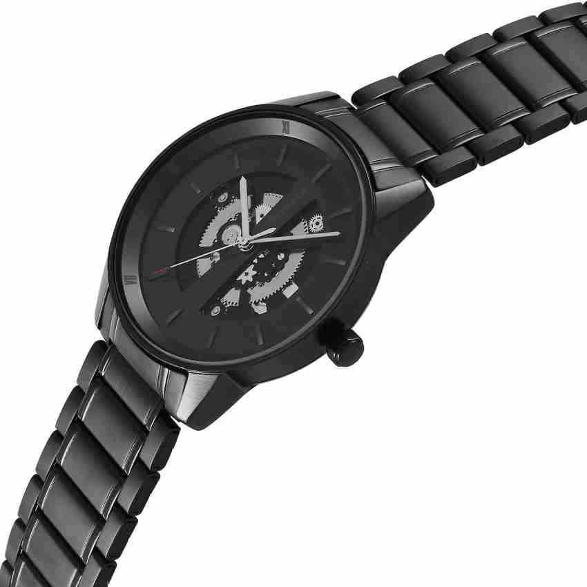 Black metal watches in sonata best sale