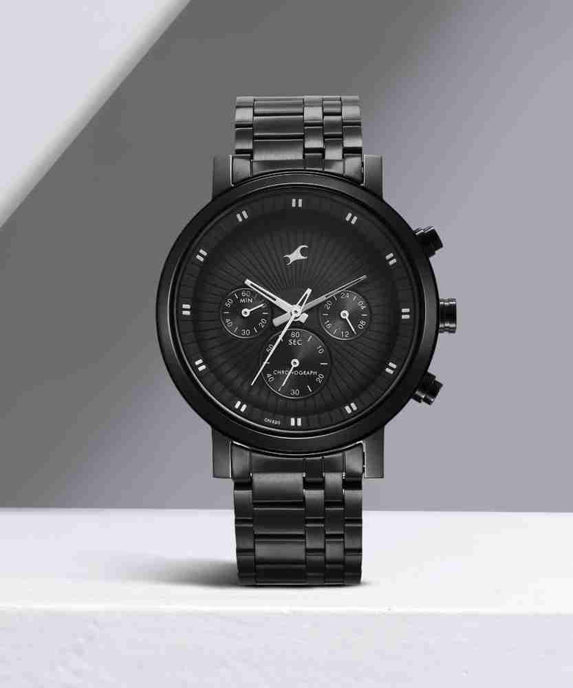 Fastrack black metal watches for men best sale