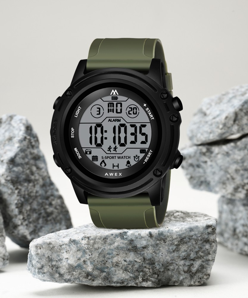 AWEX Aw 1002 Green Green Sports Digital Watch Digital Watch For