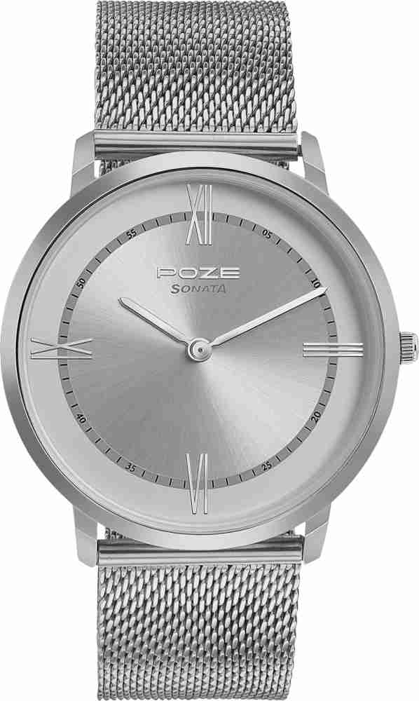 Sonata silver chain watch on sale price