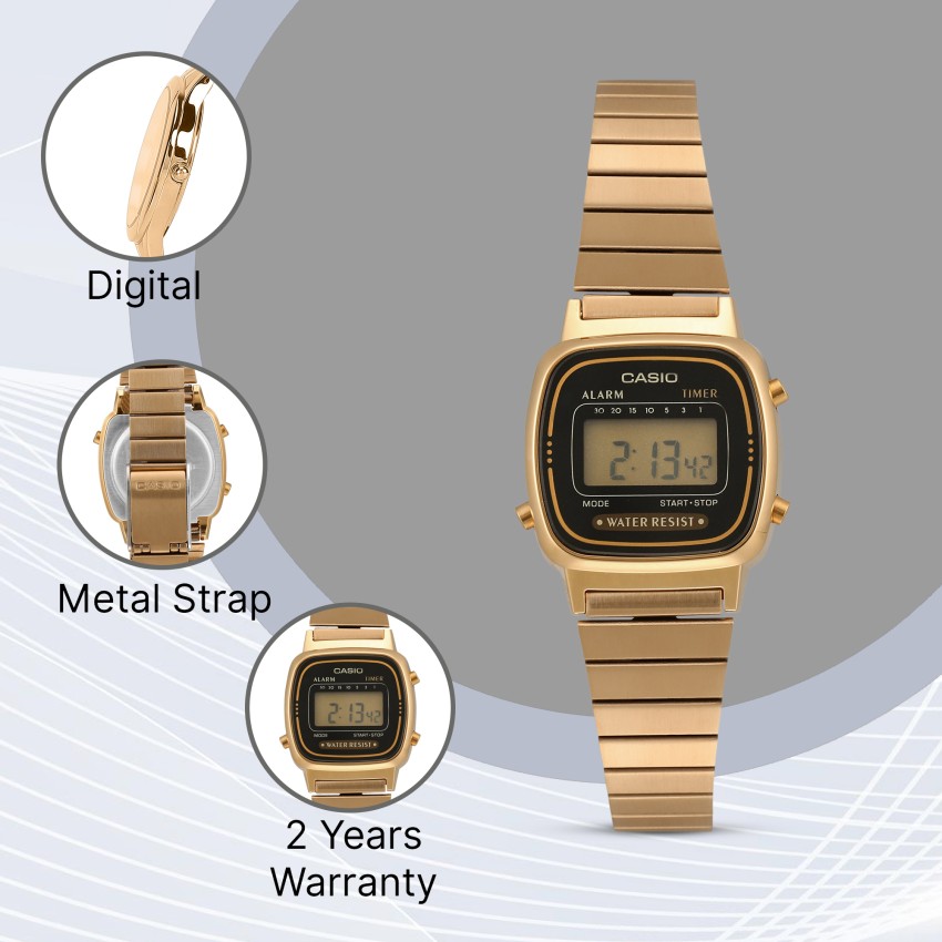 Casio mini clearance watch gold