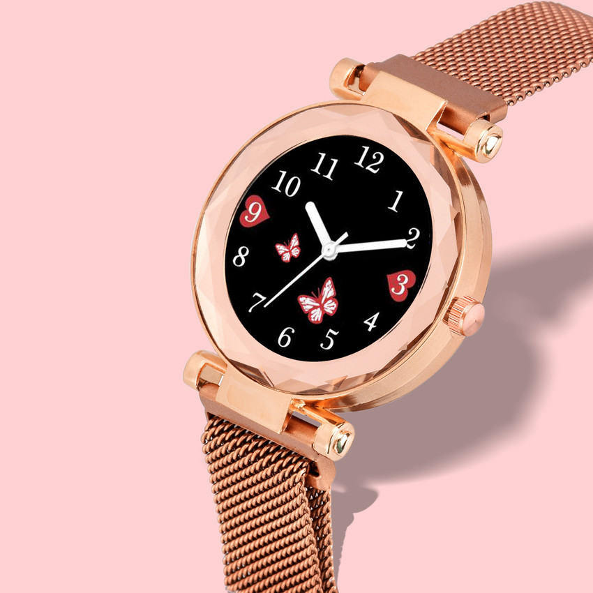 Rose gold butterfly watch best sale