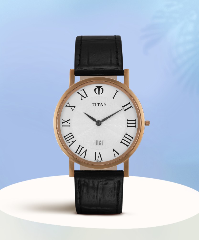 Buy Online Titan Quartz Analog White Dial Leather Strap Watch for Men -  nr1595wl01