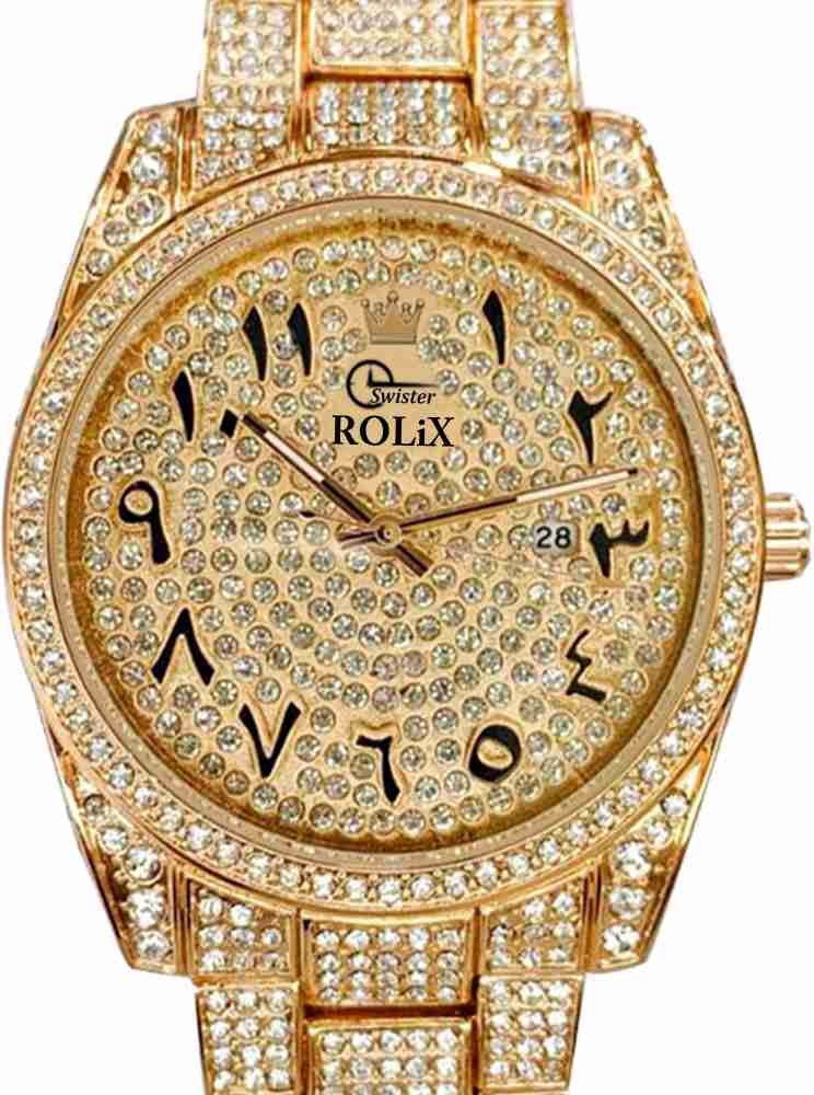 Rose gold sale diamond watch mens