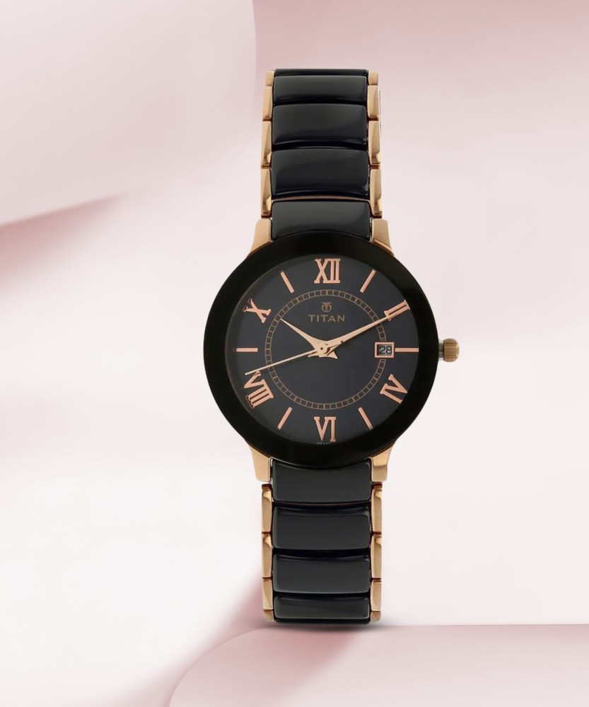 Titan black ceramic 2025 watches for ladies