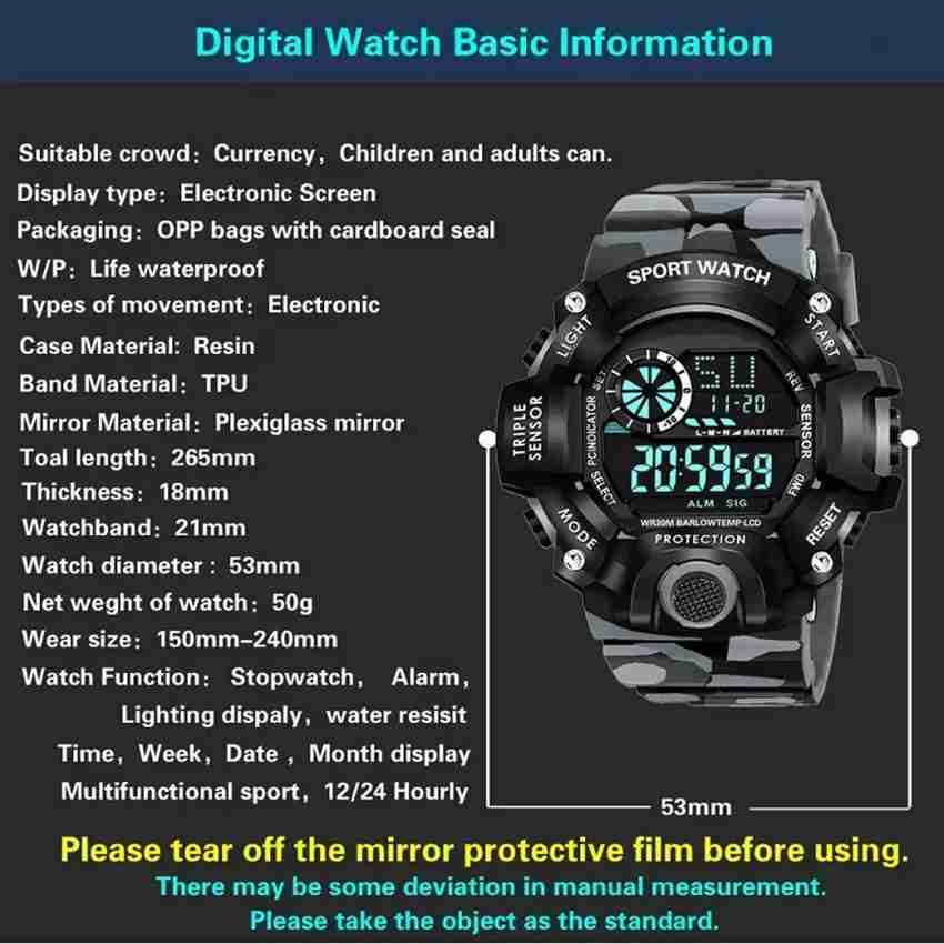 flix Digital Watch Premium Looks Sports Multi Function Sports Cool