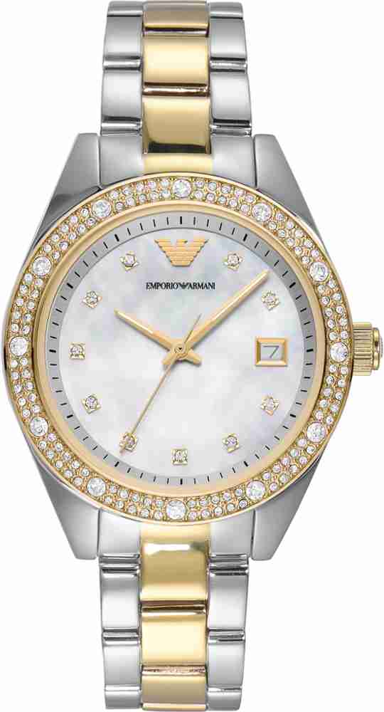 Armani two tone women's watch sales