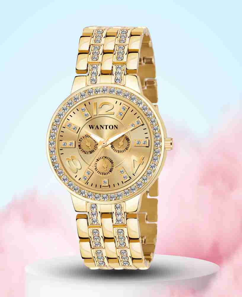 Ladies gold 2025 diamond watch