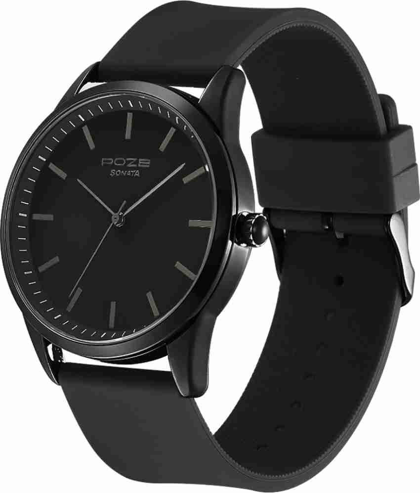 Sonata on sale watches black