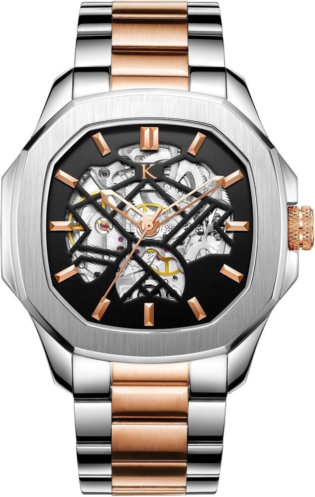 KREDO Men OTUS Silver Rose Gold Mechanical Automatic Skeleton Self Winding Watch KW094 Analog Watch For Men Buy KREDO Men OTUS Silver Rose Gold Mechanical Automatic Skeleton Self Winding Watch KW094 A...