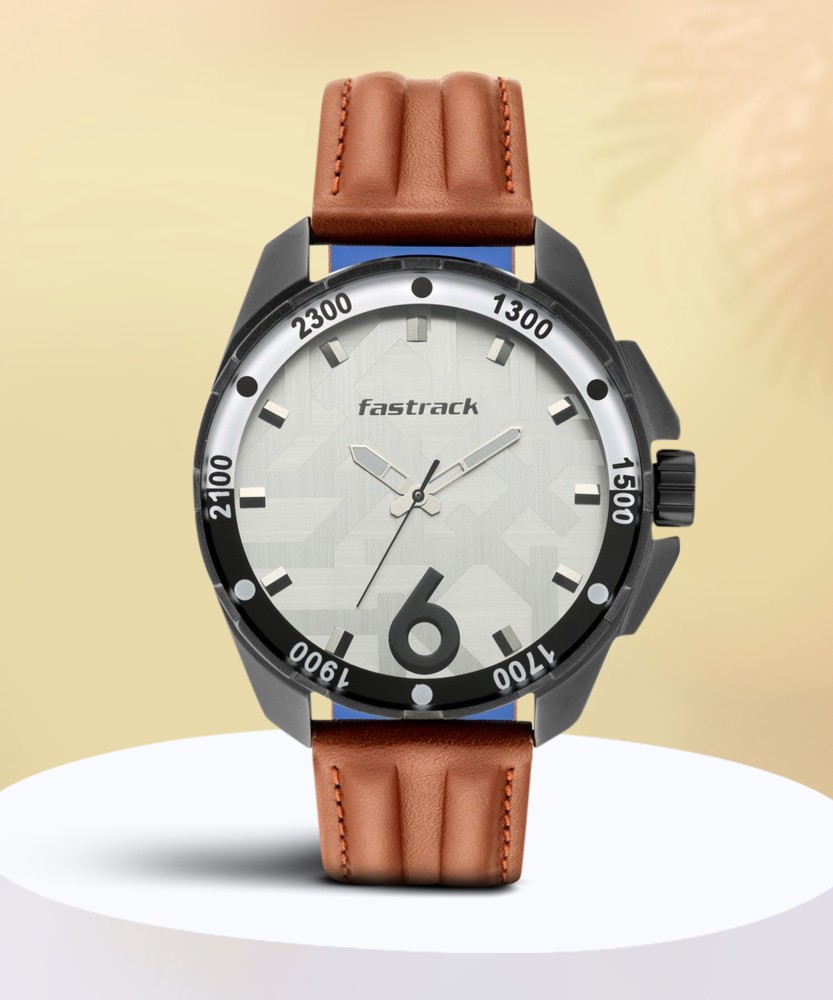 Buy FASTRACK Men Tick Tock 2.0 White Dial Leather Analog Watch