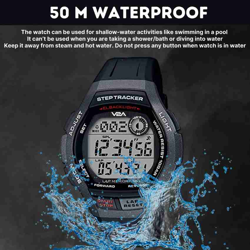 Watch with timer top and step counter
