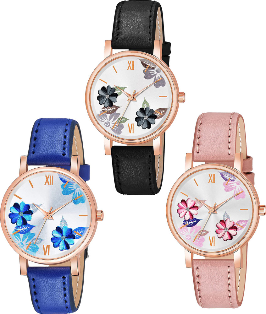 just like Crystal Combo 3 Stylish Girls Watch Analog Watch For Girls