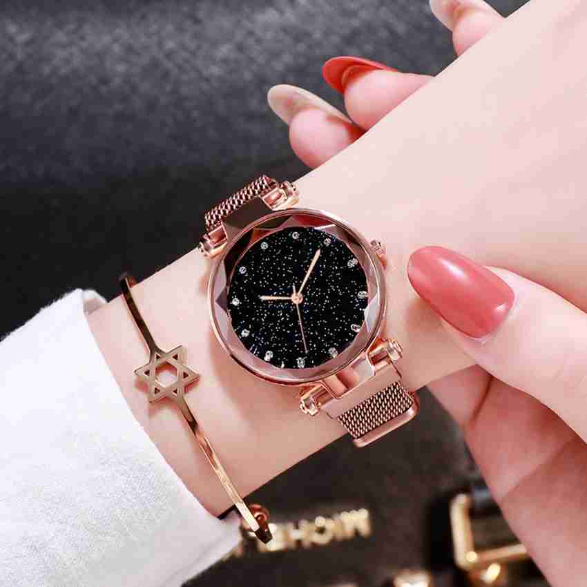 AIVOR WATCH CO. Magnet 12 Diamond Combo New Combo Of Red and Rosegold color Magnet watch for Women s watch for girls Analog Watch For Women Buy AIVOR WATCH CO. Magnet