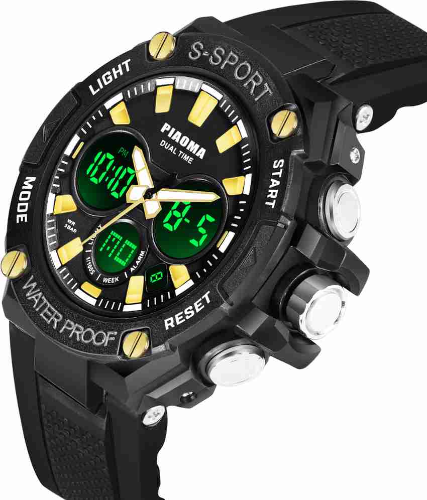 S SPORTS PIAOMA 9107 DUAL TIME Analog Digital Watch For Men Buy S SPORTS PIAOMA 9107 DUAL TIME Analog Digital Watch For Men 9107 Analog DigitaL Sports Formal Casual Watches for Boys Men Online at Best...
