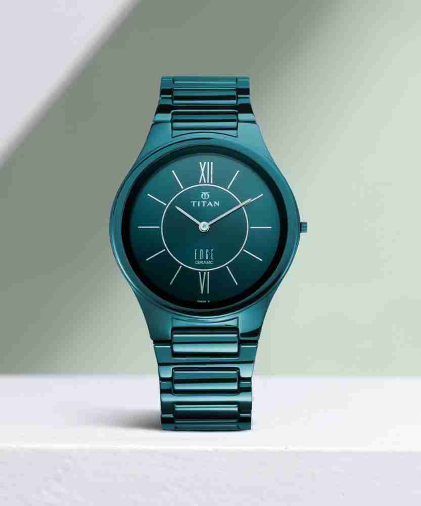 Titan edge ceramic 2025 blue watch