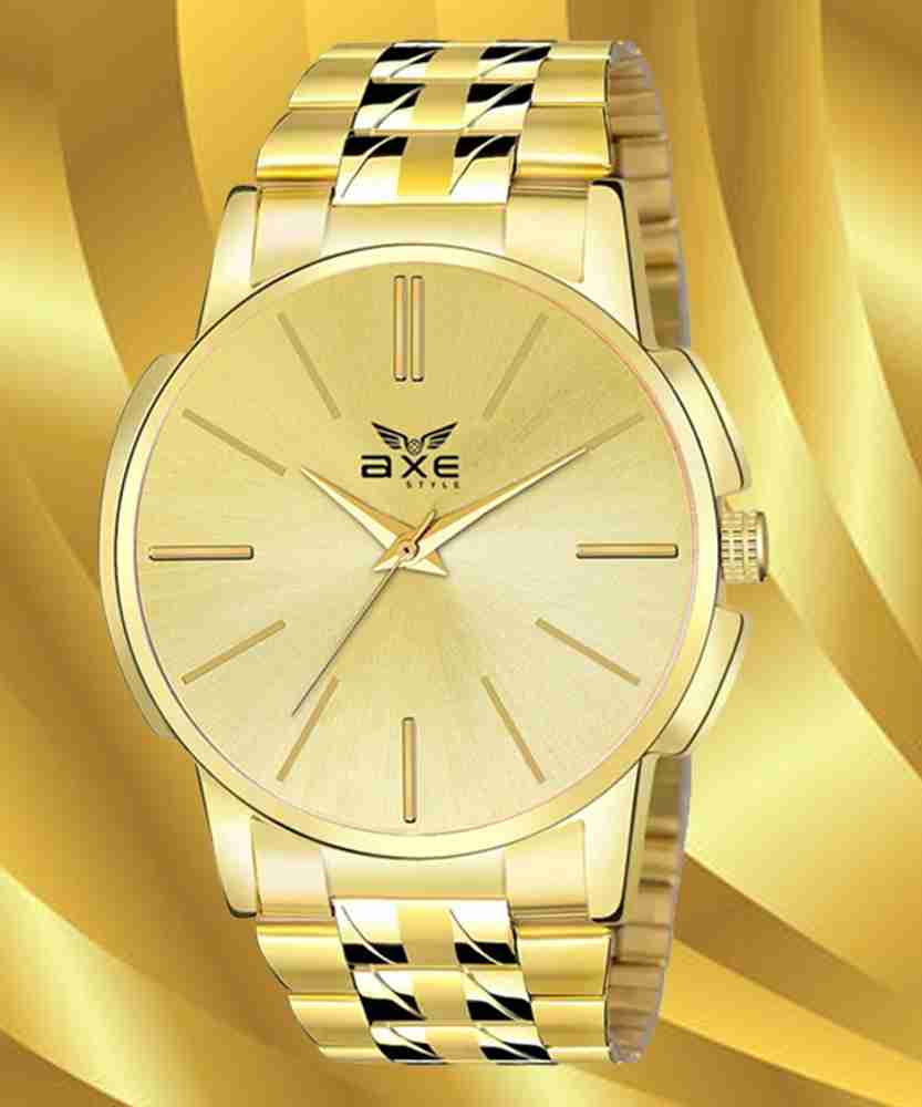 AXE Style X 1079 1079 Golden Wrist Watch Company WaterResistant Golden Watch For Boys Mens Analog Watch For Boys