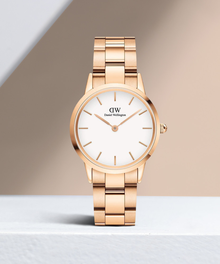 DANIEL WELLINGTON 32mm Rose Gold Iconic Link White color Round