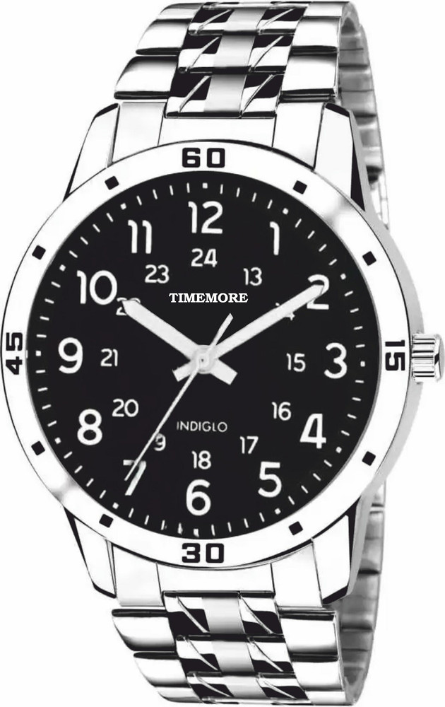 TIMEMORE 24 Hours and Normal Time Track Black Dial Steel Chain Analog Watch For Men Buy TIMEMORE 24 Hours and Normal Time Track Black Dial Steel Chain Analog Watch