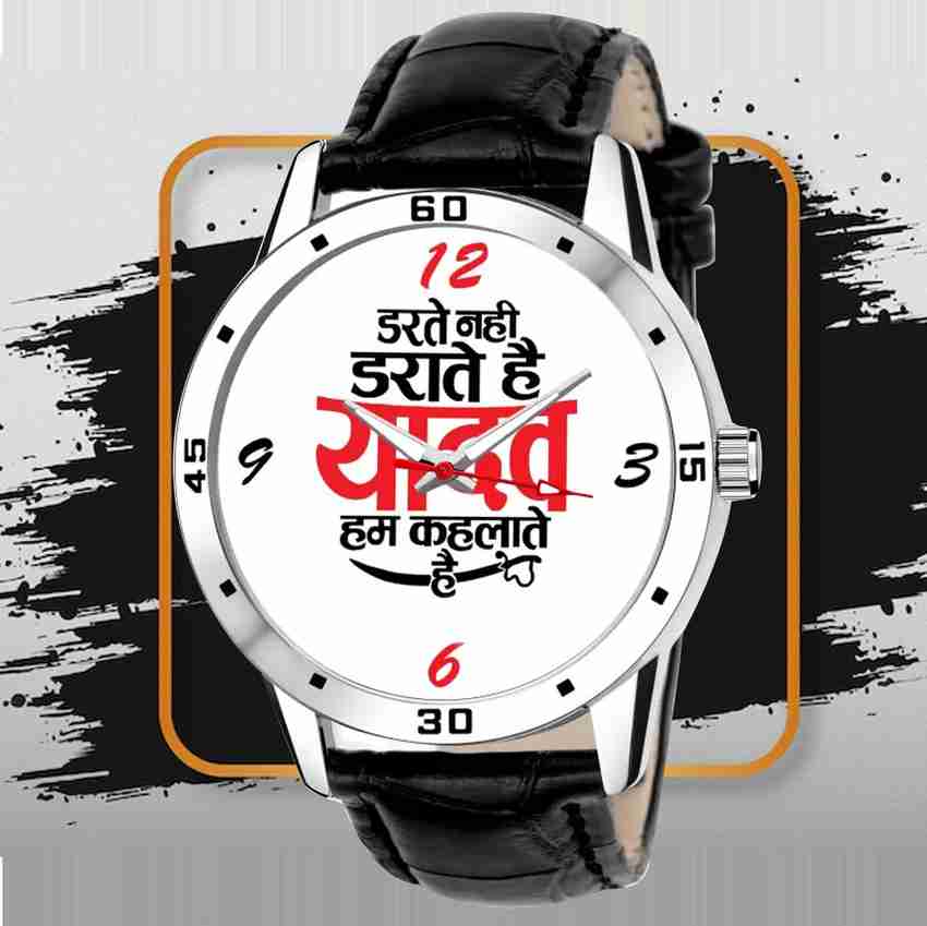 TARIDO BLACK CHAIN WATCH YADAV DIAL BLACK leather strap WATCH