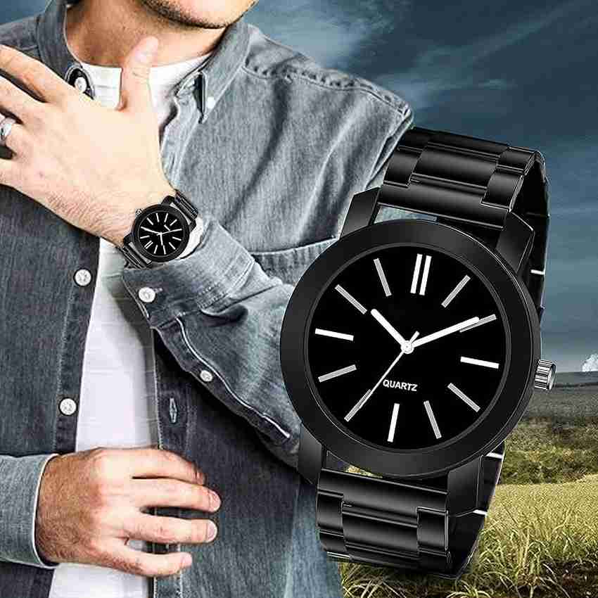 Wrist watch black chain hot sale