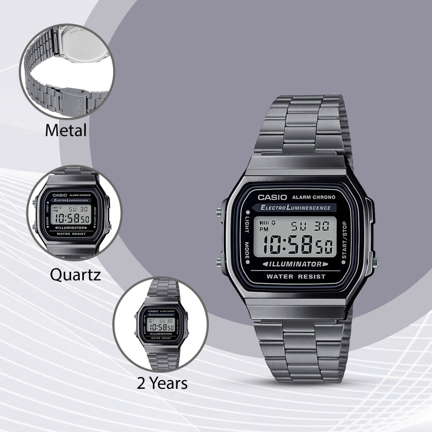 Casio digital watch stainless best sale steel case