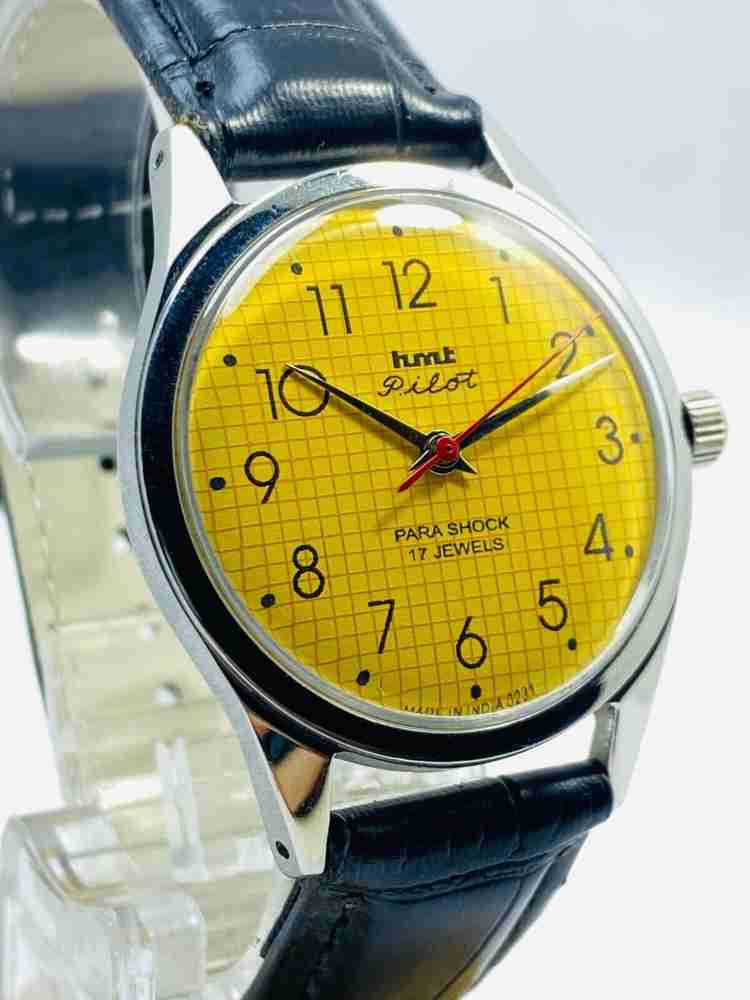 DIXOT Rare Hmt Pilot Yellow Dial Hand Winding Men s Watch FHF Movement 17 jewels HMT Analog Watch For Men Buy DIXOT Rare Hmt Pilot Yellow Dial Hand Winding Men s Watch