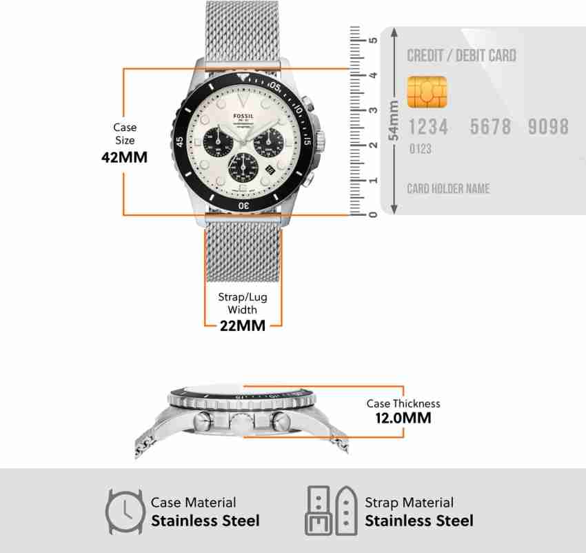 Fossil watch dial online size