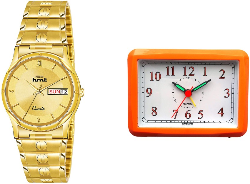 Hmt quartz golden online watch price