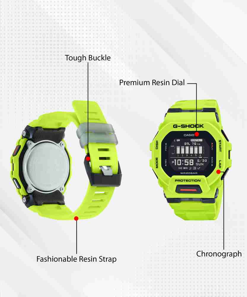 CASIO GBD-200-9DR G-Shock Dial Lime Green Resin Strap CASIO GBD-200-9DR G-Shock Dial Lime Green Resin Strap
