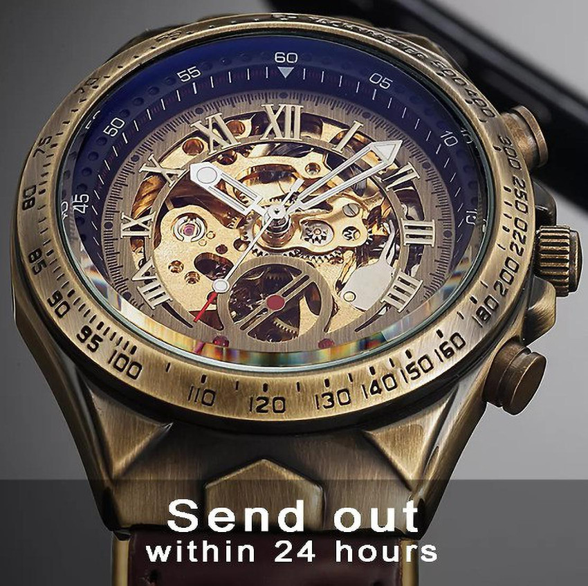 Bronze skeleton watch top