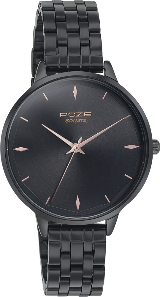 Sonata black watch hot sale for men