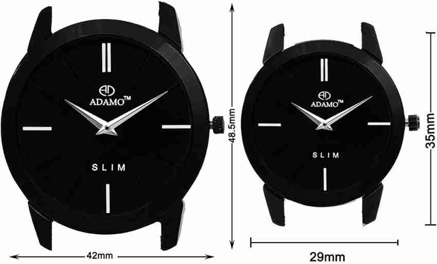 ADAMO Slim Analog Watch For Couple