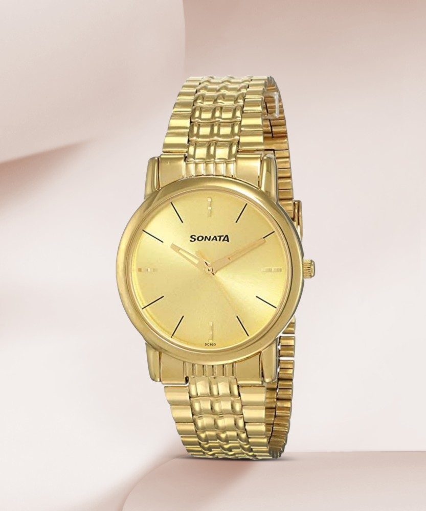 Sonata gold hot sale chain watches