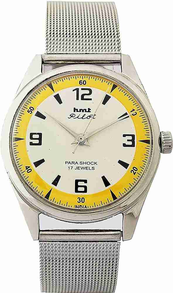 DIXOT HMT Pilot 17 Jewels White Yellow Color Dial Wrist Watch HMT Analog Watch For Men Buy DIXOT HMT Pilot 17 Jewels White Yellow Color Dial Wrist Watch HMT Analog