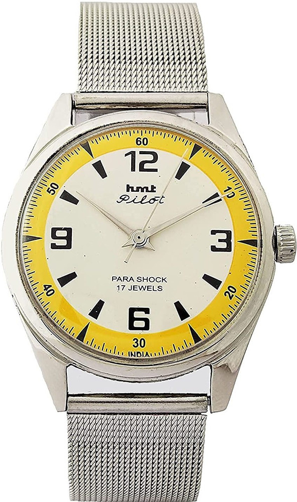 DIXOT HMT Pilot 17 Jewels White Yellow Color Dial Wrist Watch HMT Analog Watch For Men Buy DIXOT HMT Pilot 17 Jewels White Yellow Color Dial Wrist Watch HMT Analog