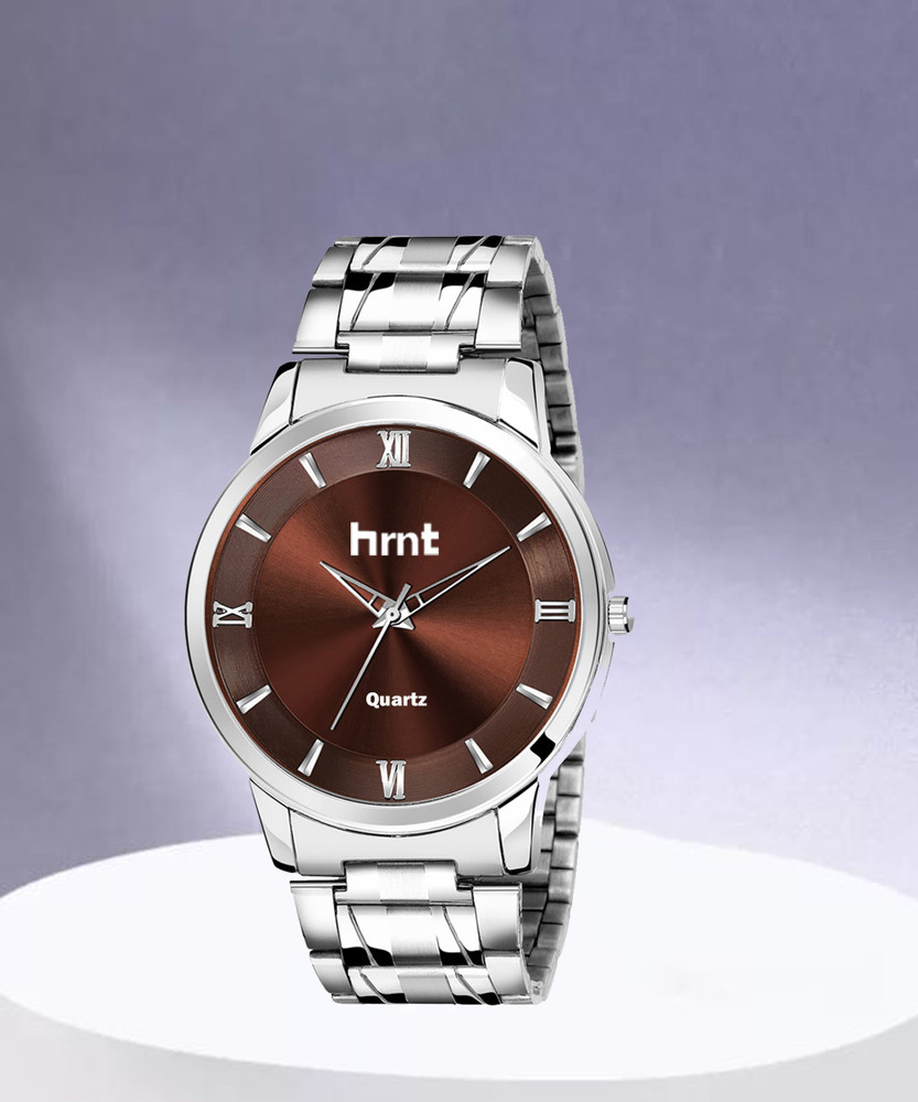 hrnt HMTS B9102 B9130 WaterResistant Stainless Steel Analogue Branded Watch Brown Hands Watch Analog Watch For Men